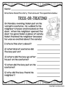 halloween haunts mini stories and wh comprehension questions by lindsey