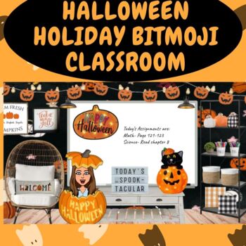 Preview of Halloween Holiday Bitmoji Classroom