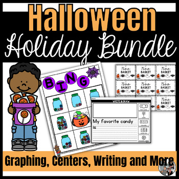 Preview of Halloween Holiday Bundle- Includes Graphing, Writing, Centers and More