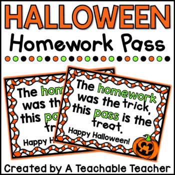 halloween no homework pass