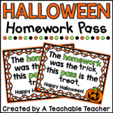 Halloween Homework Pass