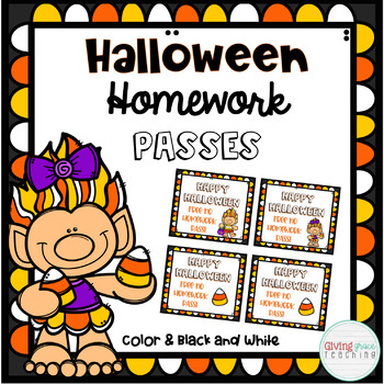 happy halloween homework pass