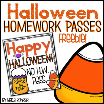 Preview of Halloween Homework Pass FREEBIE