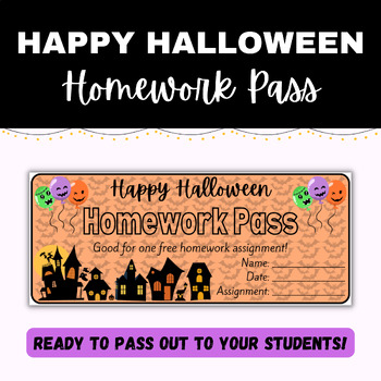 Halloween Homework Pass Ready To Gift To Your Students By Emerald   Original 9544195 1 