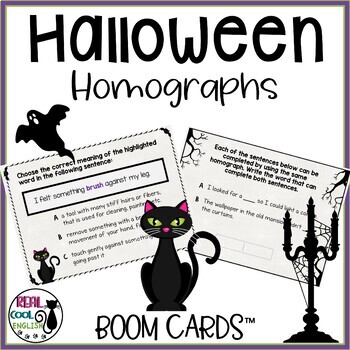 Preview of Halloween Homographs Boom Cards | Homonyms and Other Multiple Meaning Words