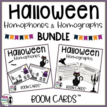 Preview of Halloween Homophones, Homographs, and Homonyms Boom Cards Bundle
