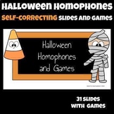 Halloween Homophones - Self-Correcting Google Slides and GAMES