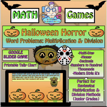 Halloween Horror: Math Word Problems - Multiplication and Division