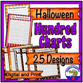 Preview of Halloween Hundred Charts - Set of 25 Different Styles