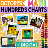 Halloween Hundreds Charts | Halloween Math Worksheets I COLOR BY NUMBER
