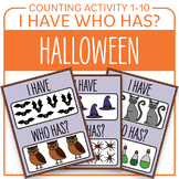 Halloween I Have, Who Has? Game Counting 1-10 and Colors K
