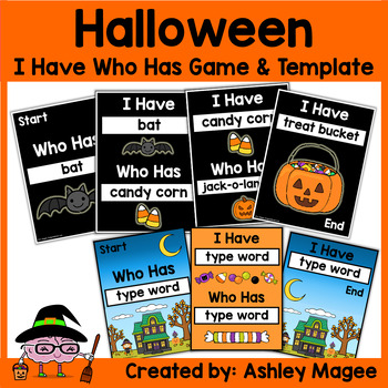 Halloween I Have, Who Has Ready-to-Print Game and Editable Template