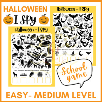 Preview of Halloween I Spy Counting Math game Seek Find no prep 4th 5th 6th middle primary