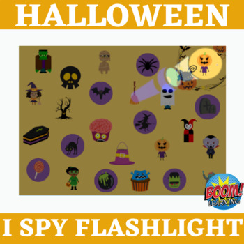 Preview of Halloween I Spy Flashlight - Boom Cards Distance Learning