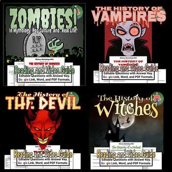 Preview of Halloween Icons: Zombies, Vampires, Witches, the Devil No Prep Lessons