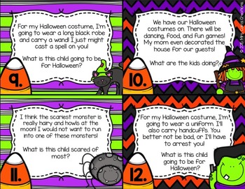 Halloween Inference Task Cards by Mrs Cain's Creations | TpT