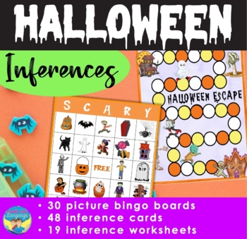 Preview of Halloween Inferences Picture Bingo Activities and Games
