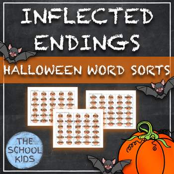 Preview of Halloween Inflected Endings Word Sorts s es ies 3 sounds of ed ing