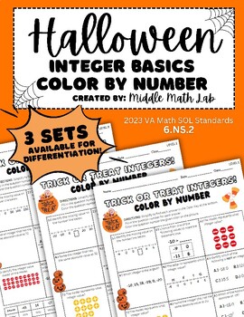 Preview of Halloween Integer Basics | Color By Number
