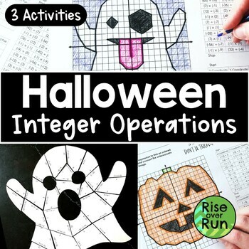 Preview of Halloween Integer Operations Practice Activities & Worksheets