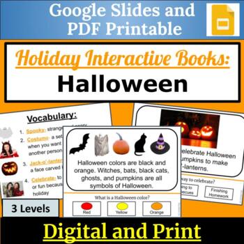 Preview of Halloween Interactive Book_ Digital & Print Special Education 