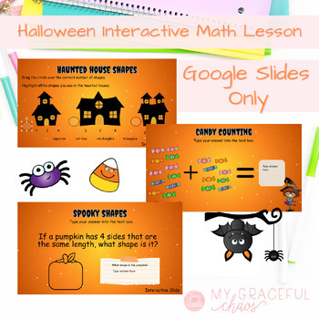 Preview of Halloween Interactive Math Lesson - Google Slides Edition