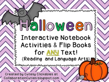 Preview of Halloween Interactive Notebook Activities & Flip Books for ANY TEXT