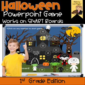 Preview of Halloween Interactive Powerpoint Math Game- First Grade Edition