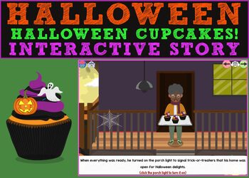 Preview of Halloween Interactive Story - Halloween Cupcakes Boom Cards