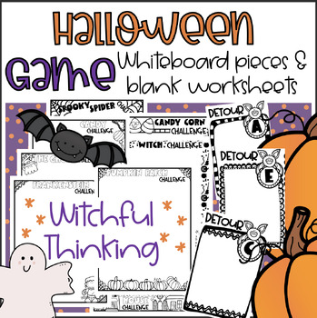 Preview of Halloween Interactive White Board Game Pieces & Worksheets | Editable Challenges