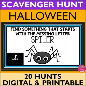 Preview of Halloween Internet Scavenger Hunt No Prep Digital Games Google Classroom