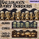Halloween Ivory Bulletin Board Borders - Mummy- Zombie- Pu