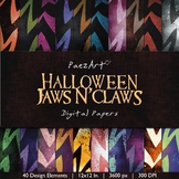 Halloween JawsN'Claws Digital Paper Backgrounds, Creative 