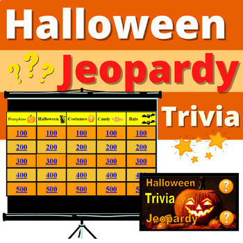 Preview of Halloween Jeopardy Trivia Riddles Activity Group Resource Classroom No Prep