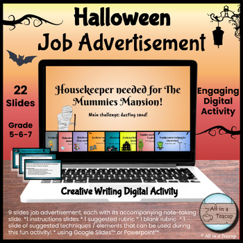 Preview of Halloween Job Advertisement Creative Poster Digital Activity