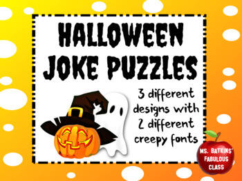 Preview of Halloween Joke Puzzles Fun Activity