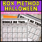 Box Method Division Halloween Joke Worksheets 2 digit Dividends