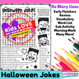 Halloween Jokes Word Search : Halloween Morning Work Activ