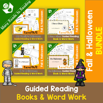 Preview of Halloween Guided Reading Books and Word Work BUNDLE PreK-1