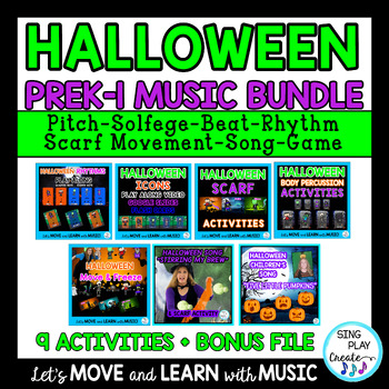 Halloween PreK-K-1 Music and Movement Activities Bundle