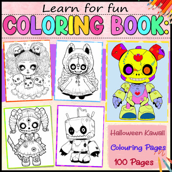 Halloween Kawaii Colouring Pages by Learn for funn | TPT