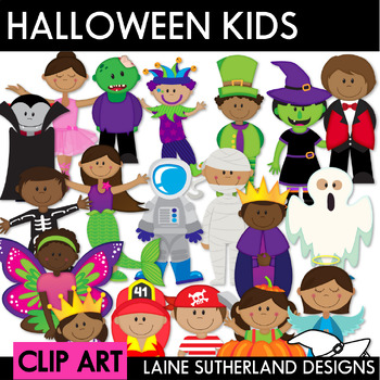 Halloween Kids Clip Art by Laine Sutherland Designs | TpT