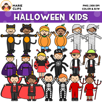 Halloween Kids Clipart {Halloween Clip Art by Marie Clips} by Marie Clips