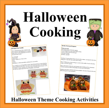 Preview of Halloween Kids Cooking Activities and Printable Games
