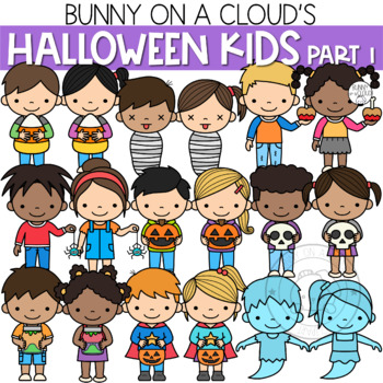Halloween Kids Part 1 Clipart by Bunny On A Cloud by Bunny On A Cloud