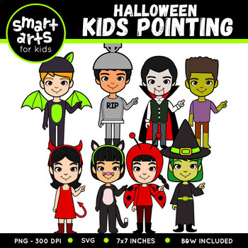 Halloween Kids Pointing Clipart by Smart Arts For Kids | TpT