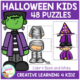 Cut and Paste Fine Motor Puzzles: Halloween Kids