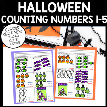 Preview of Halloween Kindergarten Math Counting 0-10 Worksheet Aligned to EnVision Topic 3