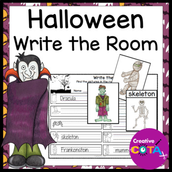 Preview of Occupational Therapy Halloween Writing Center Activities Write the Room