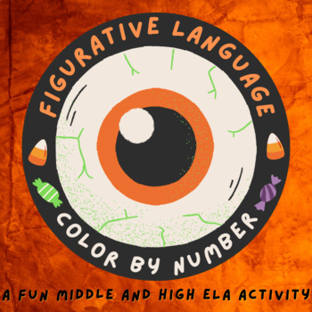 Preview of Halloween King Figurative Language Color by Number: A Fun Secondary ELA Activity